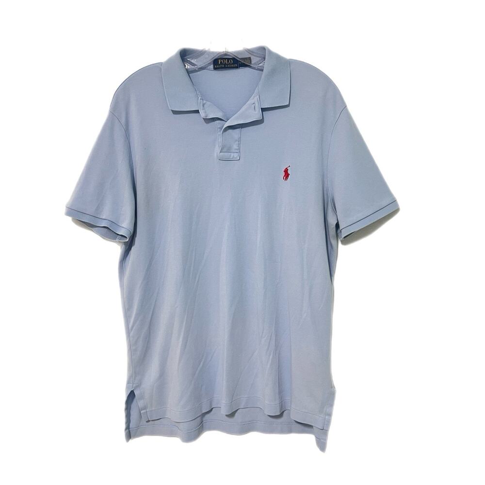 Polo Ralph Lauren Polo Shirt Men's Large Blue Short Sleeve 100% Cotton